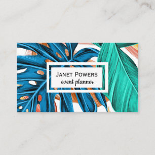 modern leaf art custom business card