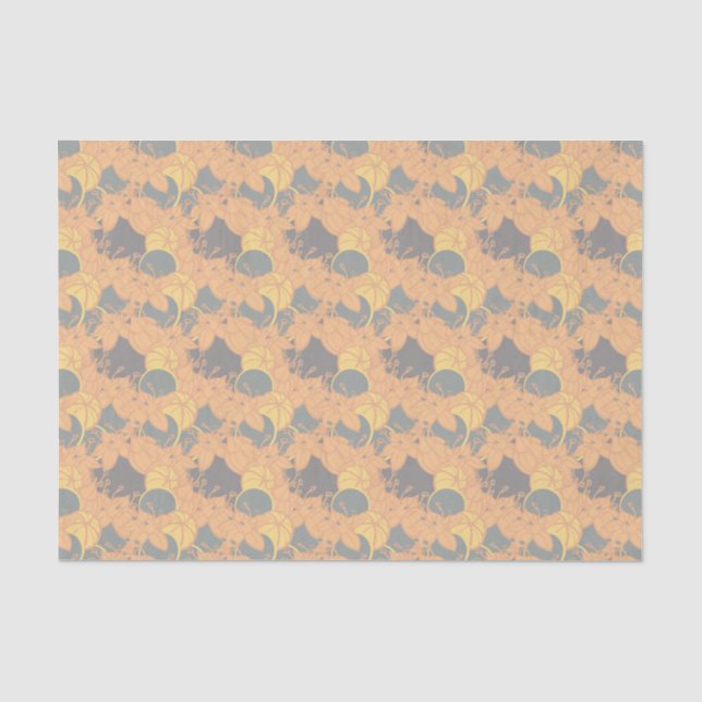 modern leaf, bud, and flower pattern tissue paper (Front)
