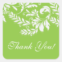 Modern Leaf Damask Thank You Postage Stamp