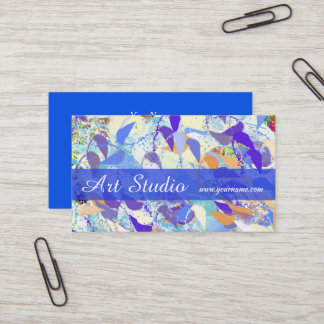 Modern Leaf Design Art Studio Business Card