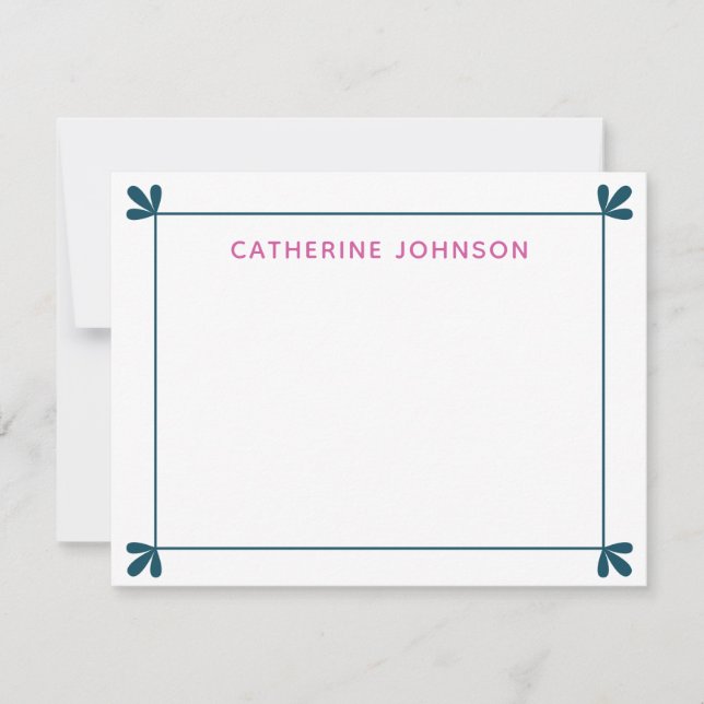 Modern Leaf Embellished Frame Personalised Card (Front)