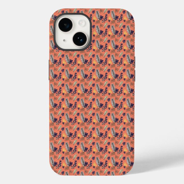 Modern Leaf Pattern  Case-Mate iPhone Case (Back)