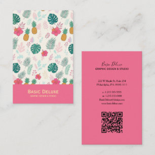 Modern Leaf Pattern Elegant Aesthetic Business Card