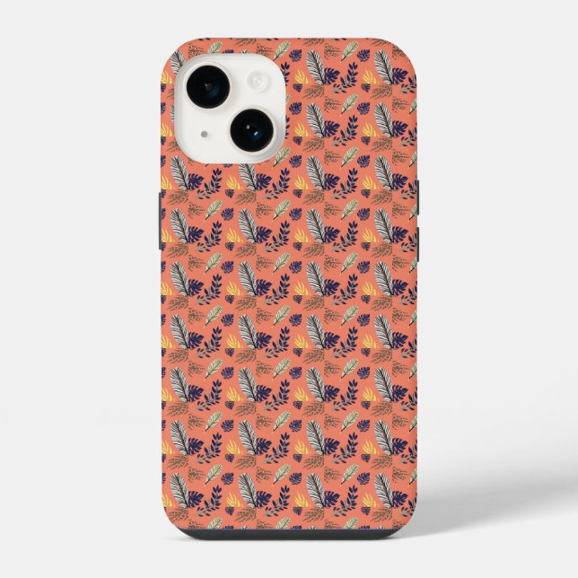 Modern Leaf Pattern  iPhone Case (Back)