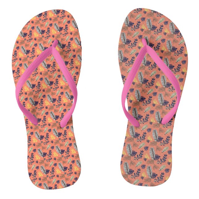 Modern Leaf Pattern Jandals (Footbed)