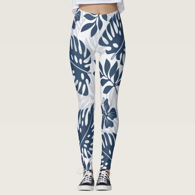 Modern leaf pattern leggings (Front)
