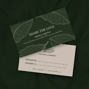 Modern Leaf Pattern Logo Business Referral Card