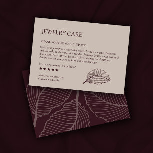 Modern Leaf Pattern Product Care Thank You Card