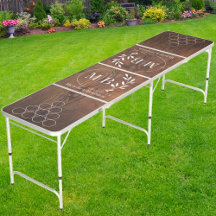 Modern Leaf Wedding Monogram Dark Walnut Wood