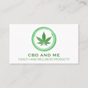 Modern Leaf White CBD Business Card
