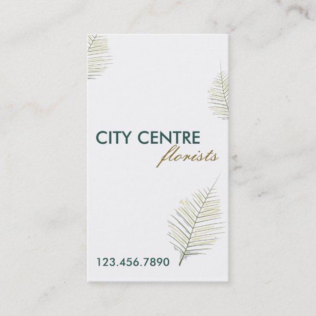 Modern Leafy Business Card (Front)