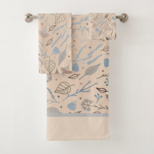 Modern Leafy Trendy Bath Towel Set