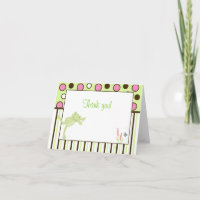Modern Leap Frog Trendy Note Card Thank you note