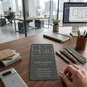 Modern Leather Architect Business Card