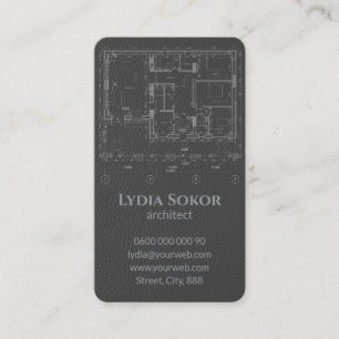 Modern Leather Architect Business Card
