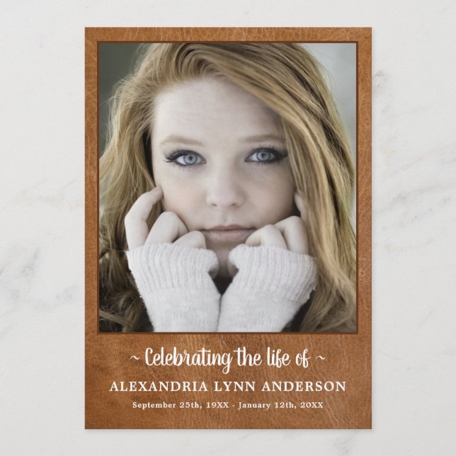 Modern Leather Memorial Order Of Service Funeral Programme (Front)