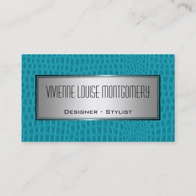 Modern Leather Professional Designer Business Card (Front)