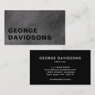 Modern leather texture look black professional business card