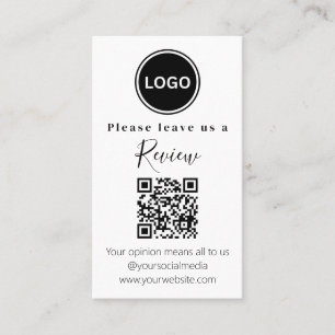 Modern Leave us a review QR code Business Card