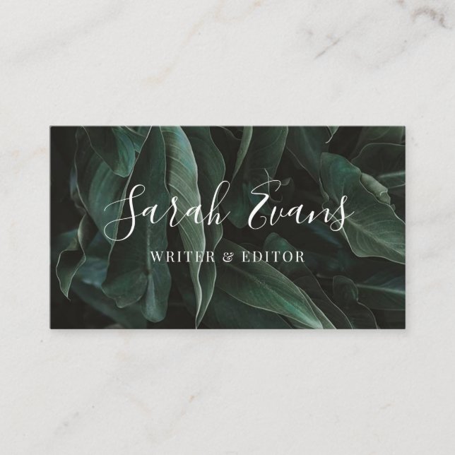 Modern Leaves Greenery Business Card (Front)
