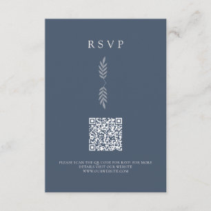 Modern Leaves Minimalist QR Code RSVP Card