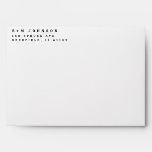 Modern Left Aligned Return Address Pre Printed Envelope