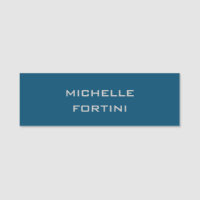 Modern Legible Name Plain Ocean Blue