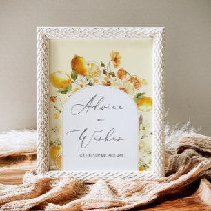 Modern lemon advice and wishes for Newlyweds Poster