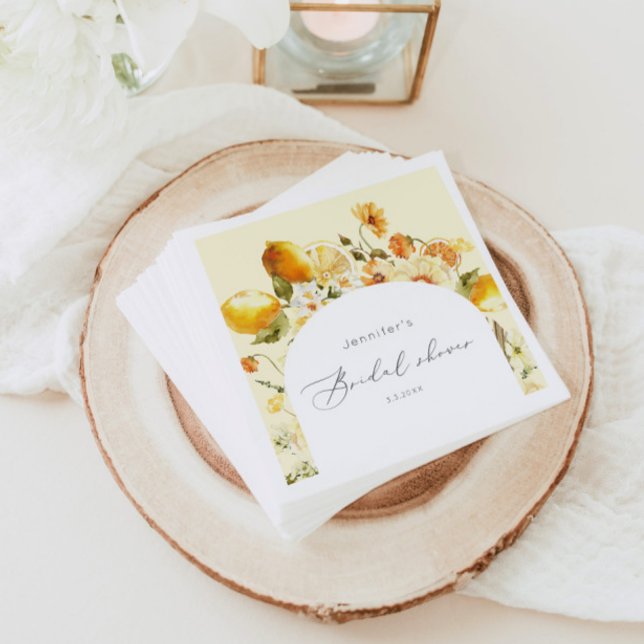 Modern lemon arch  bridal shower napkins (Creator Uploaded)
