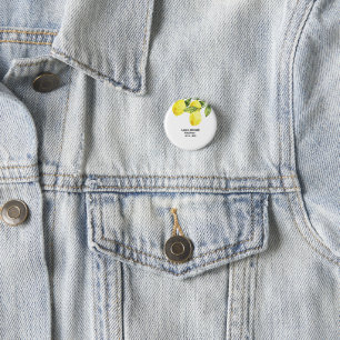 Modern Lemon Branch Baby Shower 3 Cm Round Badge