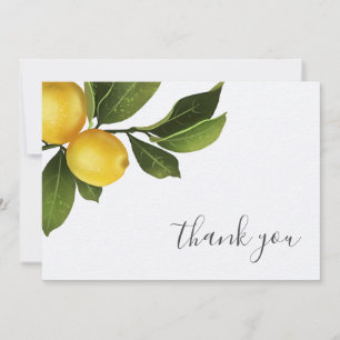 Modern Lemon Bridal Shower  Thank You Card
