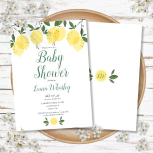 Modern Lemon Citrus Fruit Baby Shower Invitation