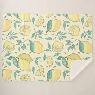 Modern Lemon Citrus Summer yellow Personalised     Sherpa Blanket