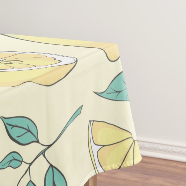 Modern Lemon Citrus Summer yellow Personalised   Tablecloth (In Situ)