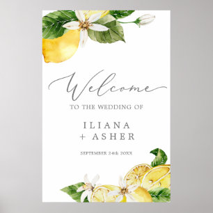 Modern Lemon Garden 24x36" Wedding Welcome Poster