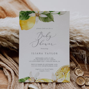 Modern Lemon Garden Baby Shower Invitation