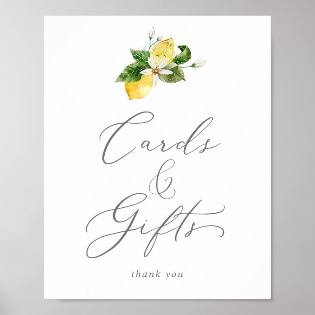 Modern Lemon Garden Cards and Gifts Sign (Front)