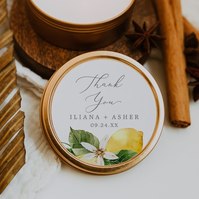 Modern Lemon Garden Thank You Favour Sticker (Creator Uploaded)