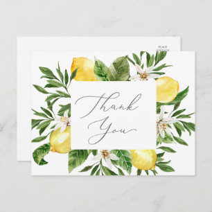 Modern Lemon Garden Thank You Postcard