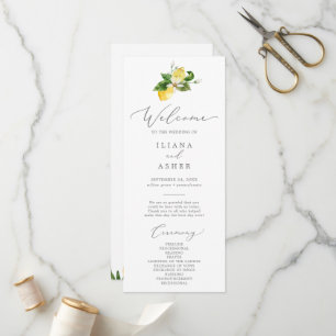 Modern Lemon Garden Wedding Program Programme