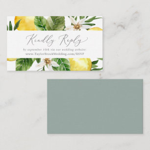 Modern Lemon Garden Wedding Website RSVP Enclosure Card