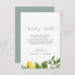 Modern Lemon Garden Wishing Well Card<br><div class="desc">This modern lemon garden wishing well card is perfect for a spring or summer wedding. The rustic mediterranean design features bright and beautiful watercolor lemons with bohemian white flowers and elegant green leaves. Personalise this invitation enclosure card with your names,  and a short wishing well poem.</div>