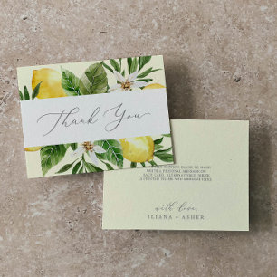 Modern Lemon Garden   Yellow Thank You Card