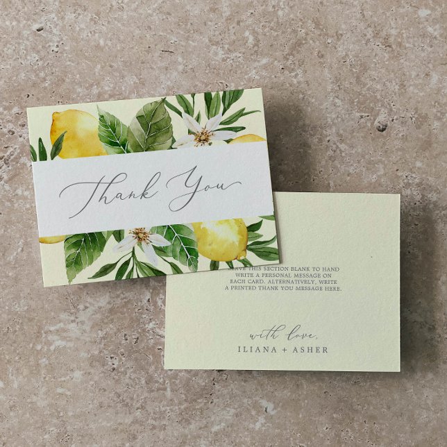 Modern Lemon Garden | Yellow Thank You Card (Creator Uploaded)
