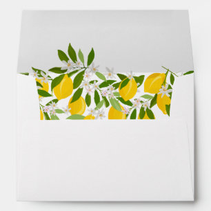 Modern Lemon Greenery Blossom Personalised Envelope