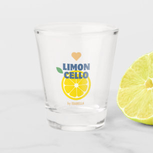 Modern Lemon Heart Limoncello Favour Gift Merch Shot Glass