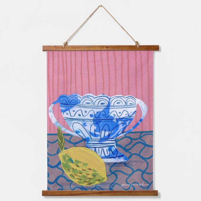  Modern lemon Still Life  Hanging Tapestry (Front)