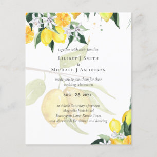 Modern Lemon Tree Wedding Invite Elegant Flyer