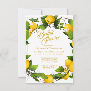 Modern Lemon Wreath Garden   Bridal Shower Invitation