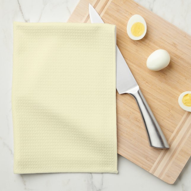 Modern Lemon Yellow Plain Solid Colour Tea Towel (Quarter Fold)
